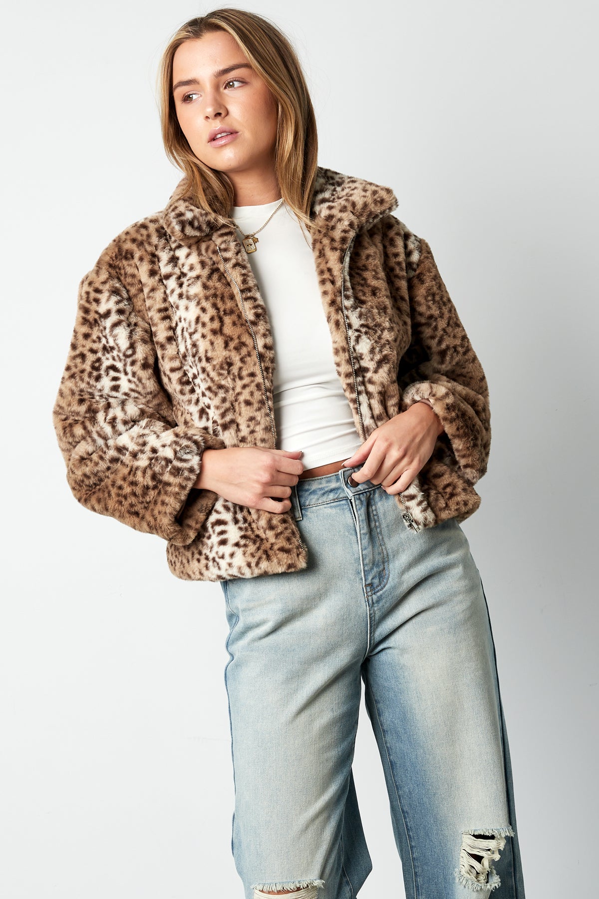 Leopard print coat