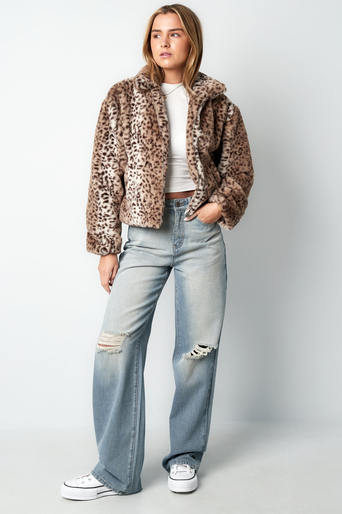 Leopard print coat