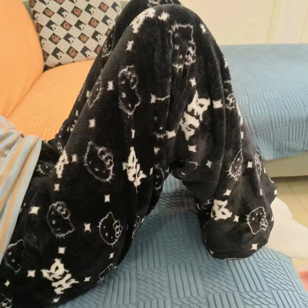 Y2K Hello Kitty Pajamas Pants Sanrio Anime Women's Pajama Pants Cartoon Fashion Home Sleepwear Trousers Leisure Home Clothing