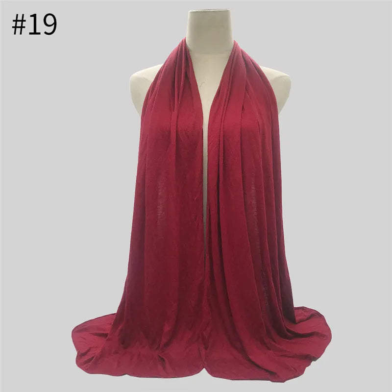 Modal Cotton Jersey Hijab Scarf Long Muslim Shawl Plain Soft Turban Tie Head Wraps For Women Africa Headband 170x60cm