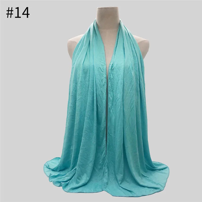 Modal Cotton Jersey Hijab Scarf Long Muslim Shawl Plain Soft Turban Tie Head Wraps For Women Africa Headband 170x60cm