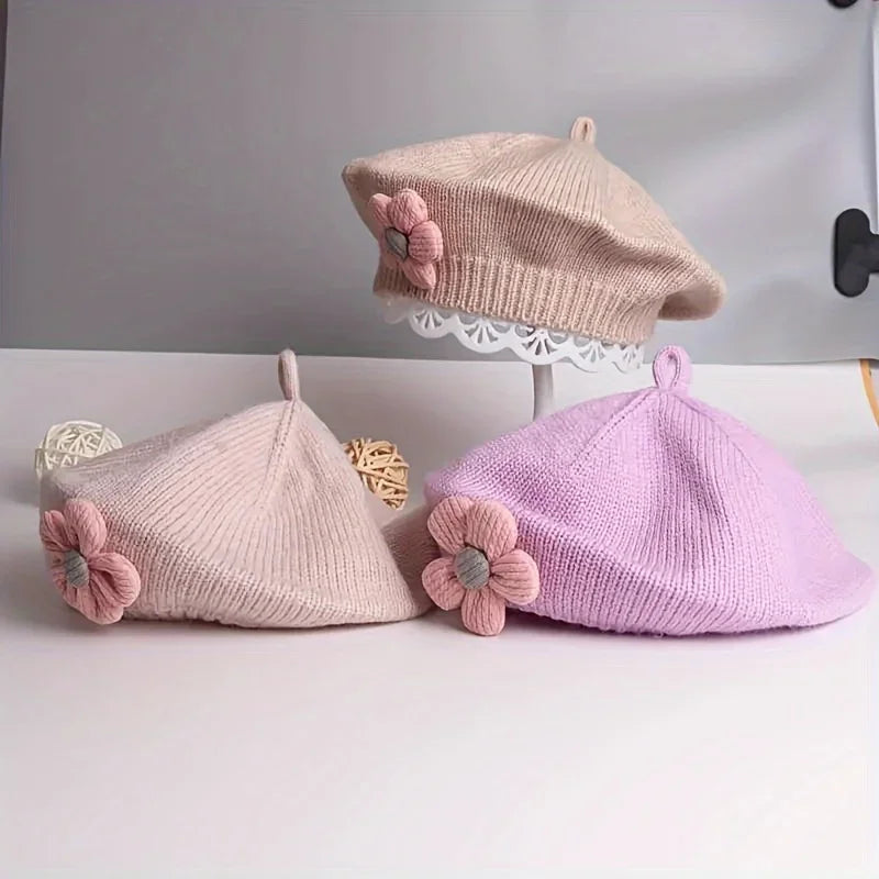 Flower Baby Beret Knitted