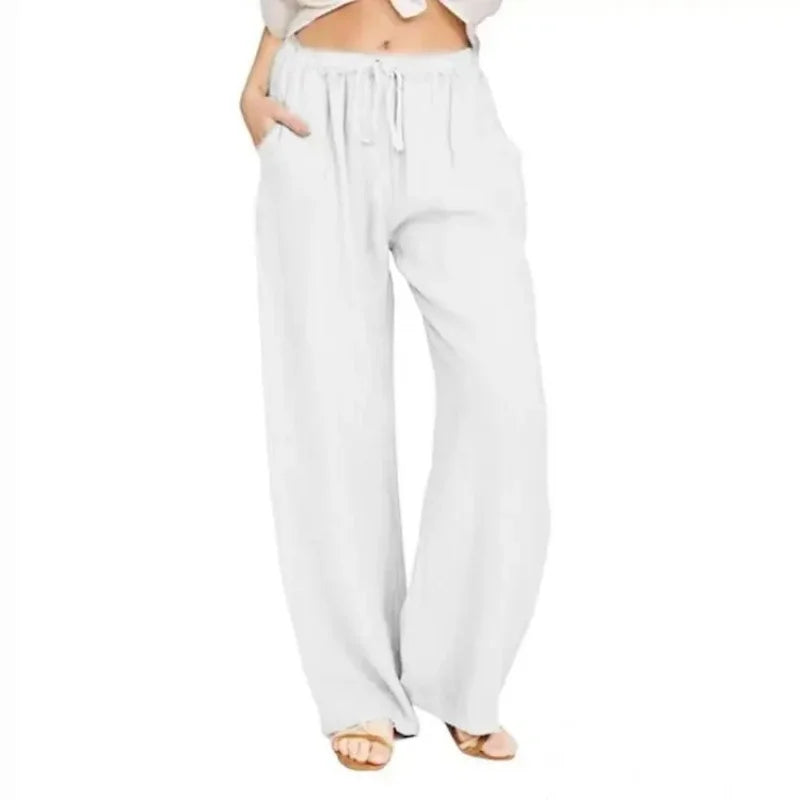 Summer and Autumn New Casual Women's Wear in Europe, America, and Europe Large Loose Cotton Hemp Casual Pants