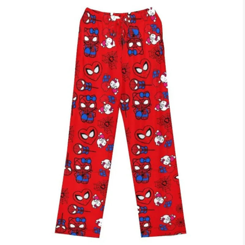 Y2K Hello Kitty Pajamas Pants Sanrio Anime Women's Pajama Pants Cartoon Fashion Home Sleepwear Trousers Leisure Home Clothing