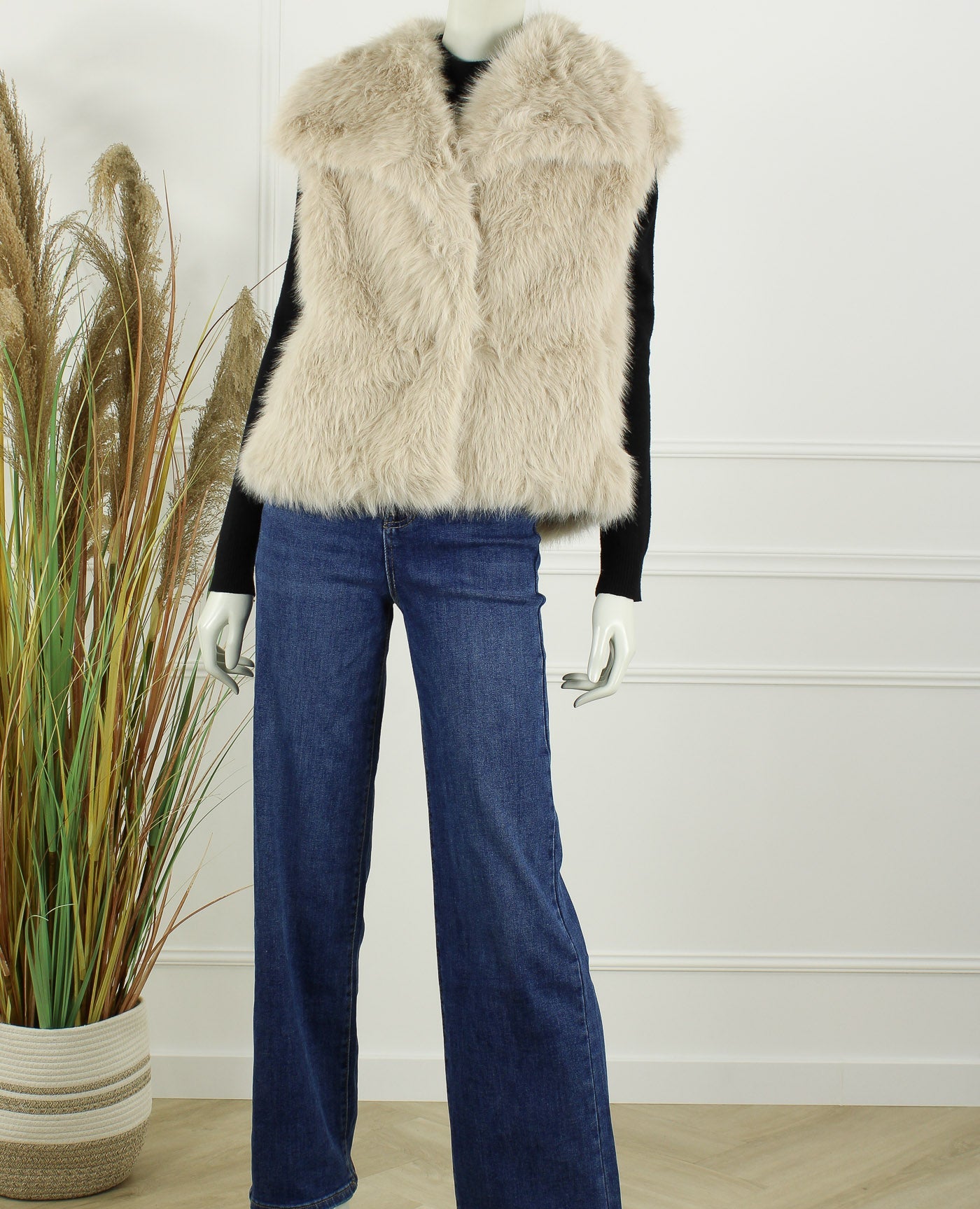 Faux Fur Gilet Tess – Licht Grijs