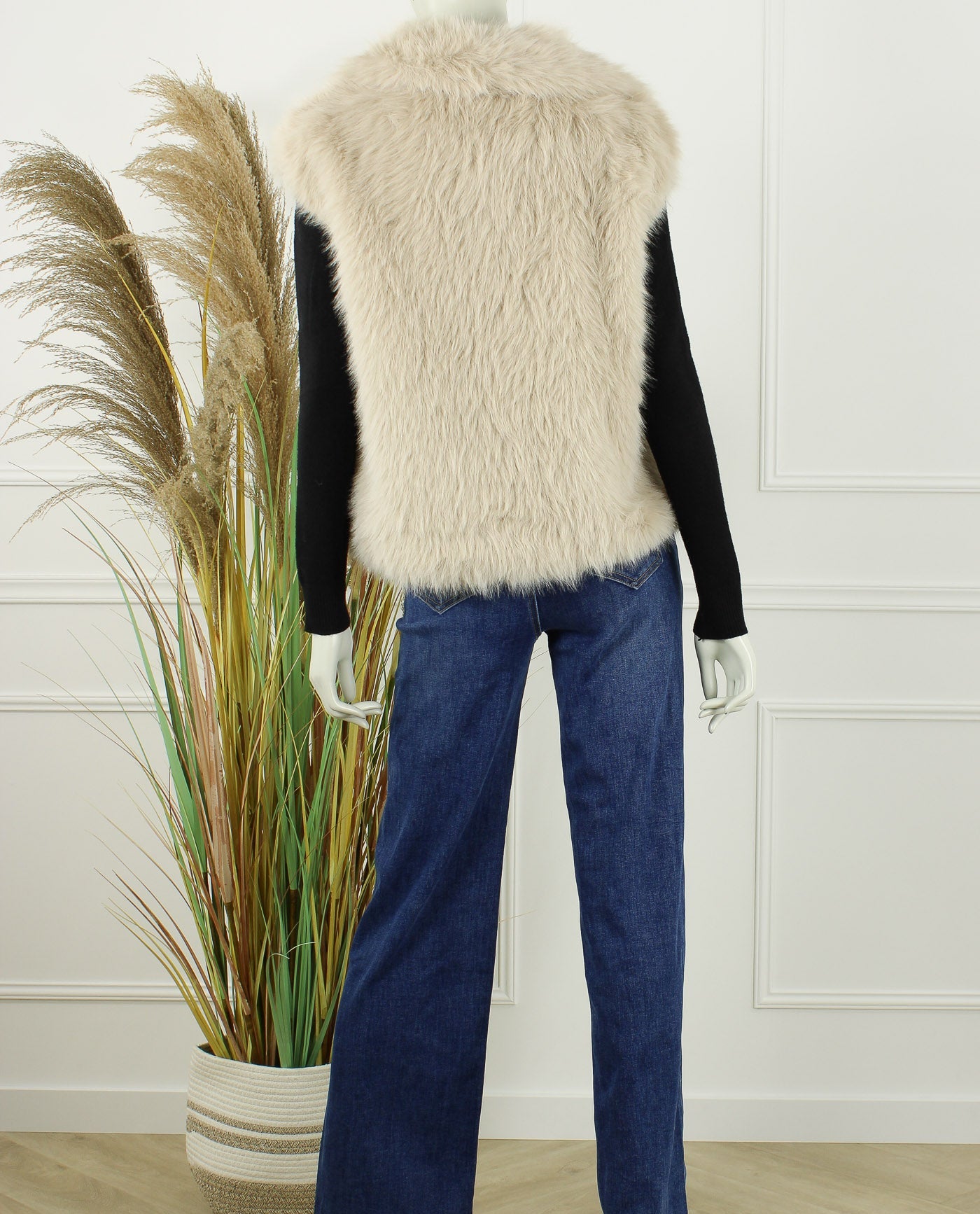 Faux Fur Gilet Olivia – Beige