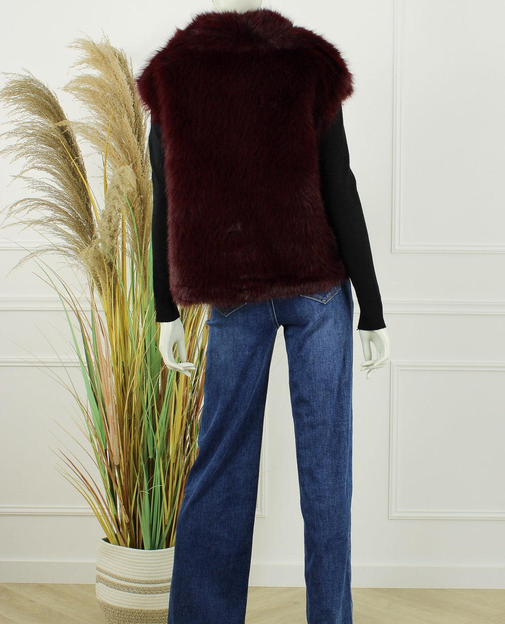 Faux Fur Gilet Olivia – Bordeaux