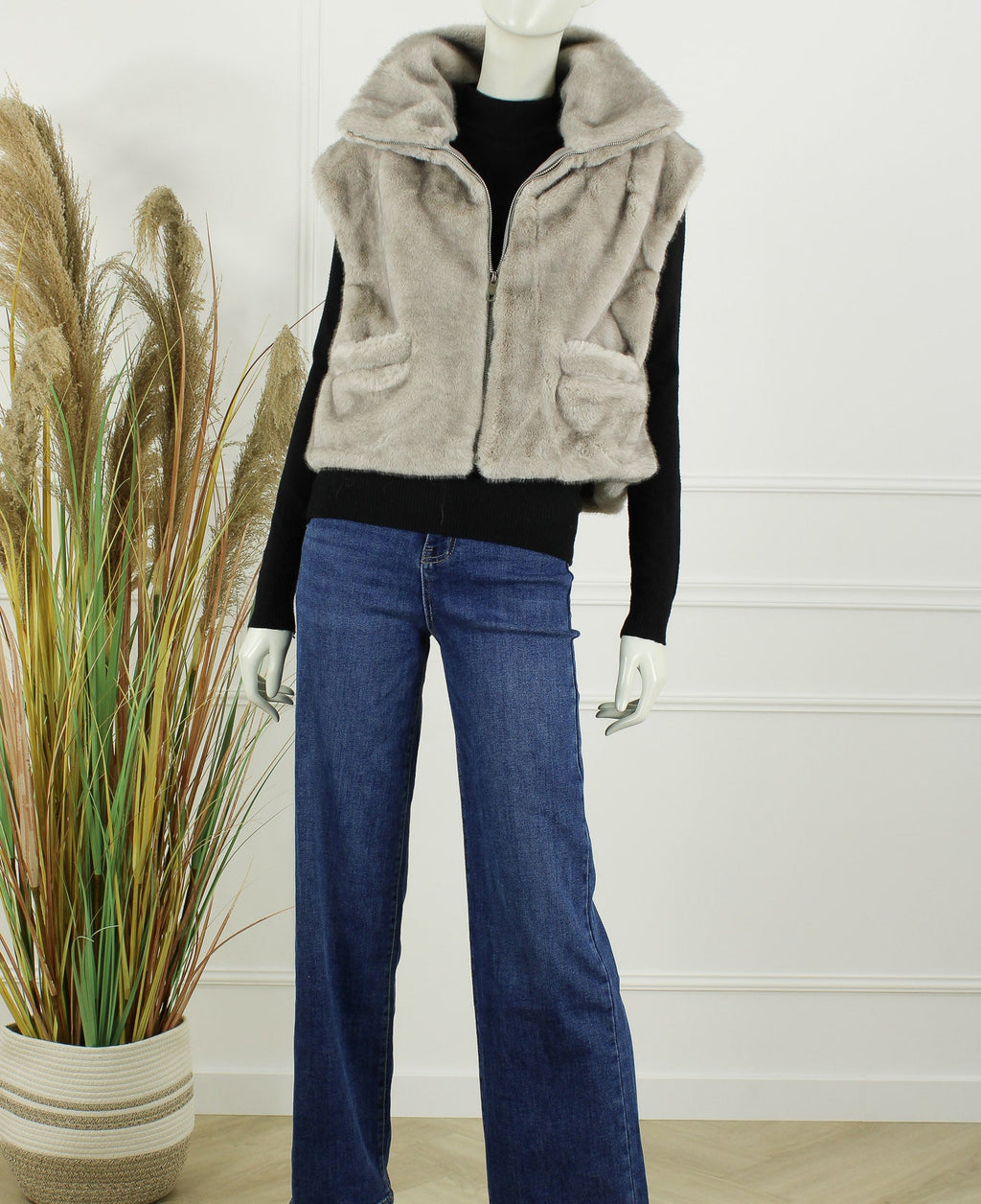 Faux Fur Gilet Tess - Licht Grijs