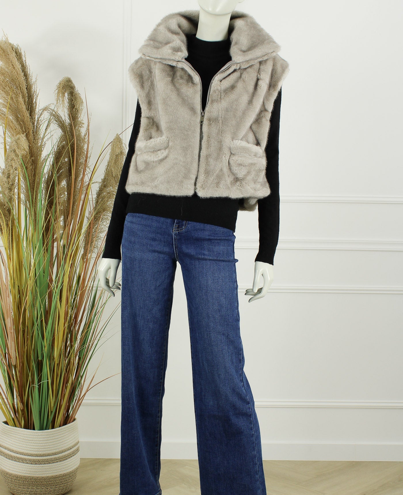 Faux Fur Gilet Tess - Licht Grijs