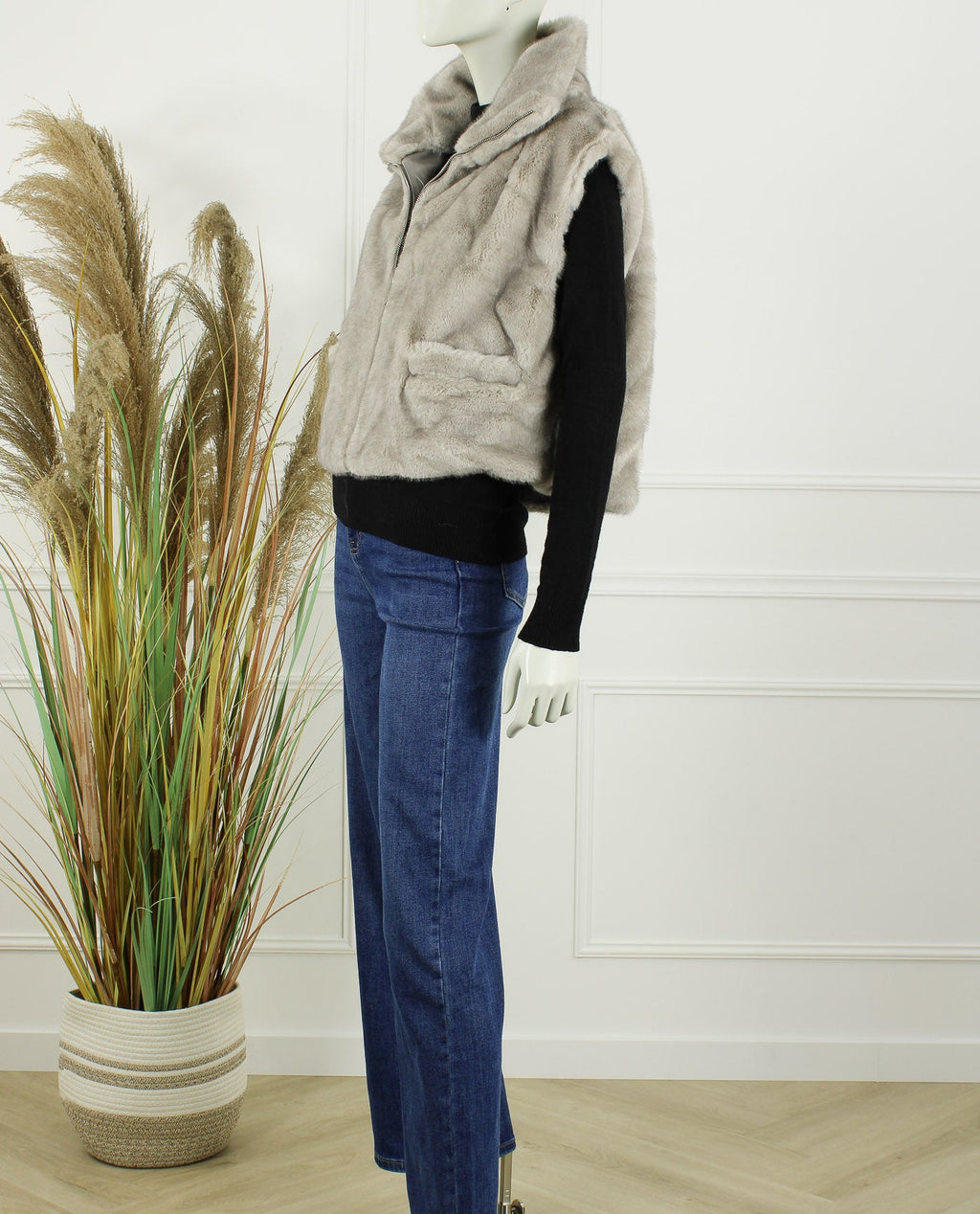 Faux Fur Gilet Tess - Licht Grijs