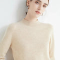 Autumn Winter Solid Mock-neck Pullover Sweater For Women Casual Knitwear Female Clothing Basic Soft Tops